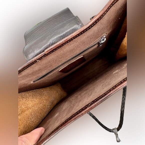 🌺Vintage 90s Brighton Donna Bag Tote Purse Brown Croc Buckle Heart Handbag🌸🌺 - Picture 3 of 16